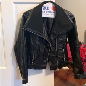 Black leather jacket size small